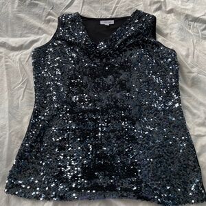 Sophisticated Sparkle – Navy Sequin Tank by Calvin Klein!